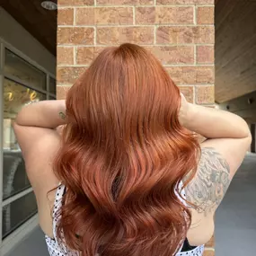 Warm Copper Red Hair Color with a Natural Finish in Schaumburg, IL