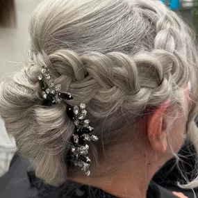 Bridal Updo with Intricate Braiding in Bloomingdale, IL