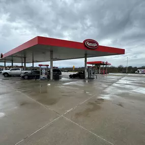 Gas pumps at Kum & Go in Vinita, Oklahoma.