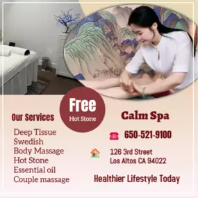 Massage techniques are commonly applied with hands, fingers, 
elbows, knees, forearms, feet, or a device. 
The purpose of massage is generally for the treatment of 
body stress or pain.