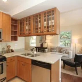 New kitchen cabinets, appliances, and flooring.