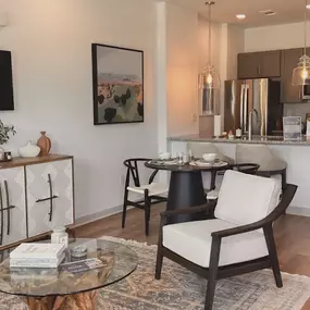 Living room and kitchen