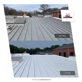 spray foam roofing before and after photo