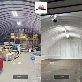 interior spray foam insulation before and after photo