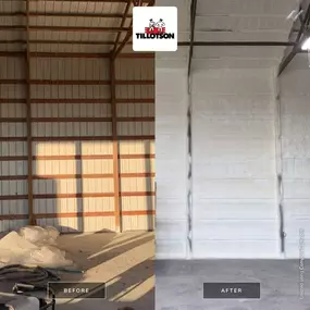 interior spray foam insulation before and after photo