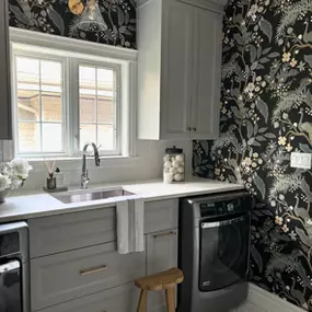 This is what happens when practicality meets personality. With its rich floral wallpaper and soothing neutral cabinetry, this laundry room by The Wallpaper Co. is a showstopper in disguise. If you're browsing for wallcoverings in Arizona that blend function with flair, this design is proof that you can have both.