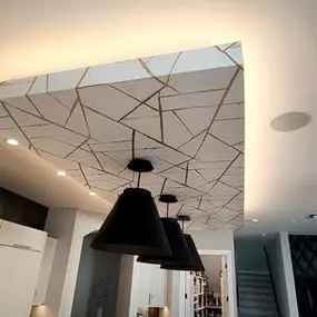 The Wallpaper Co. brought a fresh and artistic touch to this kitchen ceiling with a striking geometric design. This beautiful wallpaper installation adds a layer of sophistication that turns the entire space into a design statement. It’s a perfect example of how expert detail can completely transform a room.