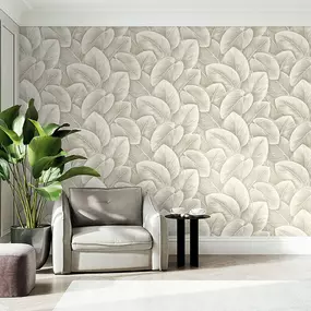 This serene, nature-inspired wall was brought to life by The Wallpaper Co, using one of our most loved selections of designer wallpaper available in Phoenix. The soft leaf pattern adds warmth, texture, and a calm sophistication to the room. It’s a space that invites you to slow down and enjoy the details.