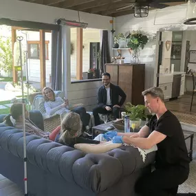 Group receiving mobile IV therapy at home in Los Angeles for hydration and wellness.