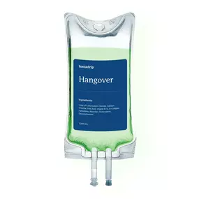 Instadrip Hangover IV therapy bag for fast hydration, nausea relief, and recovery.