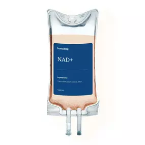 Instadrip NAD+ IV therapy bag for cellular repair, energy boost, and anti-aging benefits.