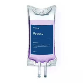 Instadrip Beauty IV therapy bag with hydration, vitamins, and antioxidants for glowing skin.