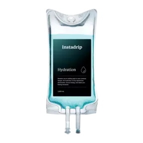 Instadrip Dehydration IV therapy bag for fast rehydration and electrolyte replenishment.
