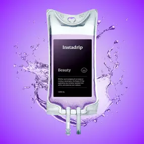 Instadrip Beauty IV therapy bag with hydration, vitamins, and antioxidants for glowing skin.