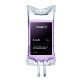 Instadrip Beauty IV therapy bag with hydration, vitamins, and antioxidants for glowing skin.