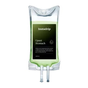 Instadrip Upset Stomach IV therapy bag for nausea relief and digestive support.