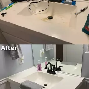 This before-and-after image highlights the remarkable cleaning transformation provided by Breathe Maids.

In the 