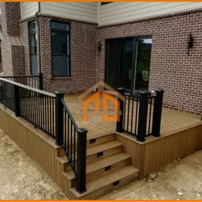 Composite Deck With Black Railings