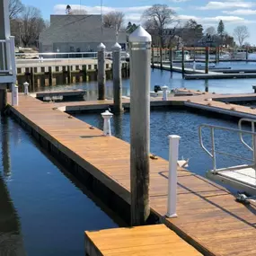 Jim Steeves Painting Contractor stained the decking at this boat launch.