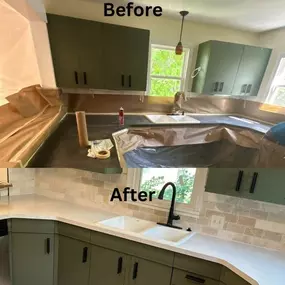 Kitchen remodeling in Kansas city Mo by Bathtub and tile restoration Before and after 1