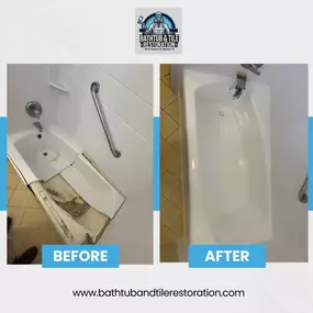 Bathtub refinishing in Overland Park KS by  Bathtub and tile restoration Before and after