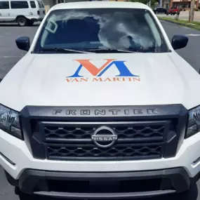 We added vehicle graphics to this truck recently. It's owned by Van Martin Roofing located in Dayton, Ohio. Van Martin does both residential and commercial roofing. We added a series of decals to the truck, including their logo on the hood. Do you need to get graphics on your vehicle? Take a look at our Facebook page to see some examples of how we can help.