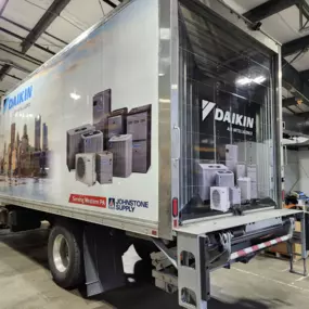 We recently wrapped this box truck for Johnstone Supply. They are a HVAC equipment supplier in Sharonville. The images for the sides and back of the truck are pretty big and are a great example of what large format printing can do for a vehicle wrap. Do you want to turn your company vehicle into a rolling billboard for your business? We can help. Visit our Facebook page to see examples of our work.