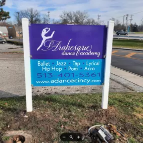 We recently created this sign for Arabesque Dance Academy. They are located in North College Hill. We were able to work with their logo and colors to create a totally new sign. Are you looking for a way to promote your business? Visit our Facebook page to see our work and get some ideas.