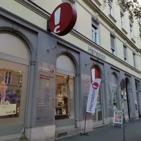 Hansaton Hörkompetenz-Zentrum Radetzkystraße 6, Graz von links kommend