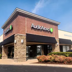 Exterior photo of the front of building for AudioNova hearing clinic in Springfield, MO