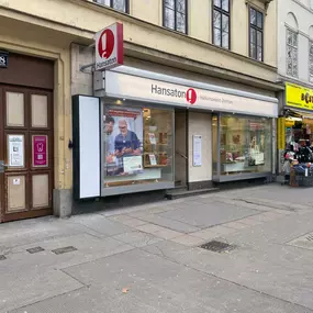 Hansaton Hörkompetenz-Zentrum Praterstraße 58, Wien Leopoldstadt von links kommend