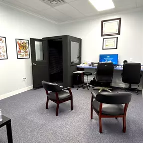 Interior photo of the hearing consultation office for AudioNova hearing clinic in Port St. Lucie, FL