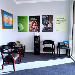 Interior photo of the lobby for AudioNova hearing clinic in Jupiter, FL