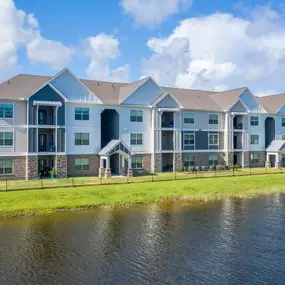 Apartment building with lake view