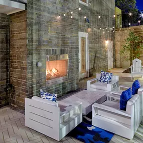 Outdoor Fireplace with Lounge Seating
