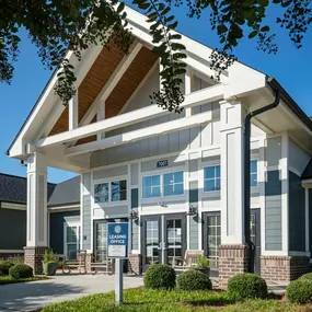 A building with a sign