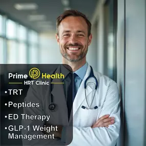 Prime Health HRT includes TRT, Peptides, ED Therapy, Weight Loss Programs and medications