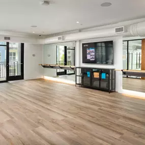 Second-story yoga and barre studio in the 24-hour fitness center at Camden West Nashville apartments in Nashville, TN