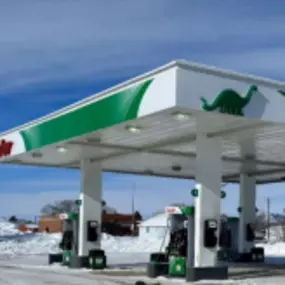 Sinclair gas station fueling island