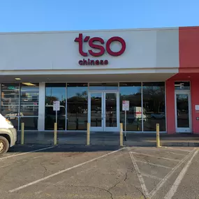 The parking lot view of Tso Chinese South Congress