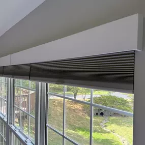 Cellular Room Darkening Shades with Wood Valance