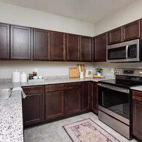 Kitchen with granite countertops