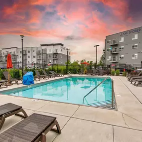 Pool with expansive pool deck