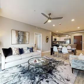 Open large living room wit dining area