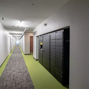 Hallway with package concierge