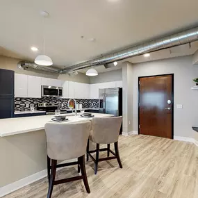 Dining area with kitchen island