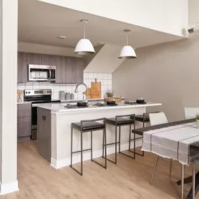 Dining area with kitchen island