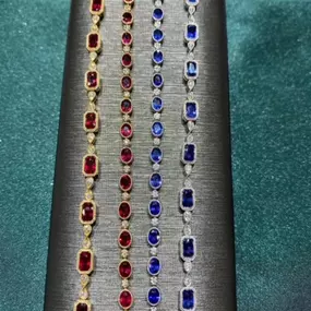 Sapphires and Rubies accented with diamonds