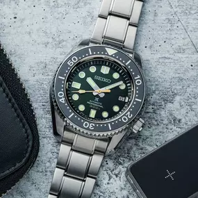 140 years in the making - this limited edition Seiko Prospex features a green dial accented with a gold second hand and a striking black bezel.  The design of this timepiece honors the watchmaking history of Seiko along with the landscape of Japan.  With a highly accurate movement this watch is sure to please any collector.