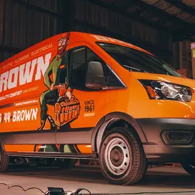 brown work van